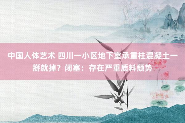 中国人体艺术 四川一小区地下室承重柱混凝土一掰就掉？闭塞：存在严重质料颓势