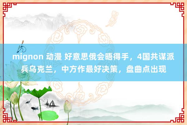 mignon 动漫 好意思俄会晤得手，4国共谋派兵乌克兰，中方作最好决策，盘曲点出现