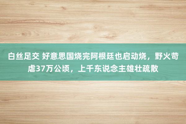 白丝足交 好意思国烧完阿根廷也启动烧，野火苛虐37万公顷，上千东说念主雄壮疏散