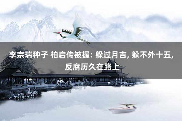 李宗瑞种子 柏启传被握: 躲过月吉, 躲不外十五, 反腐历久在路上