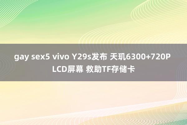 gay sex5 vivo Y29s发布 天玑6300+720P LCD屏幕 救助TF存储卡