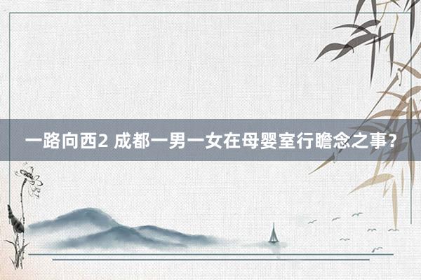 一路向西2 成都一男一女在母婴室行瞻念之事？