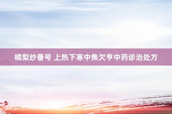 橘梨纱番号 上热下寒中焦欠亨中药诊治处方