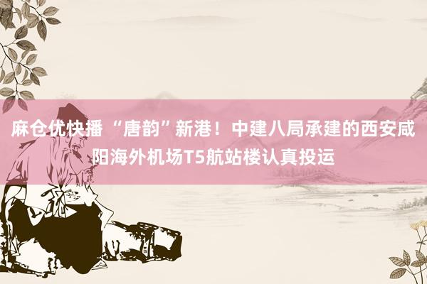 麻仓优快播 “唐韵”新港！中建八局承建的西安咸阳海外机场T5航站楼认真投运