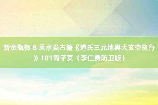 新金瓶梅 B 风水类古籍《道氏三元地舆大玄空执行》101筒子页（李仁贵防卫版）